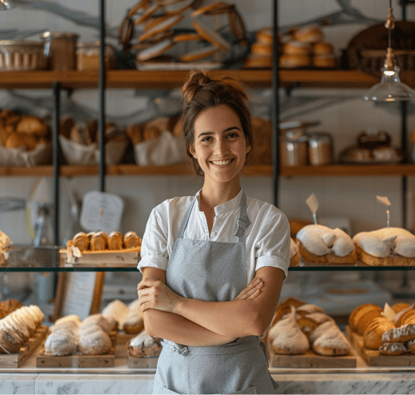 Pastry chef in a bakery