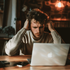 Man working on a laptop