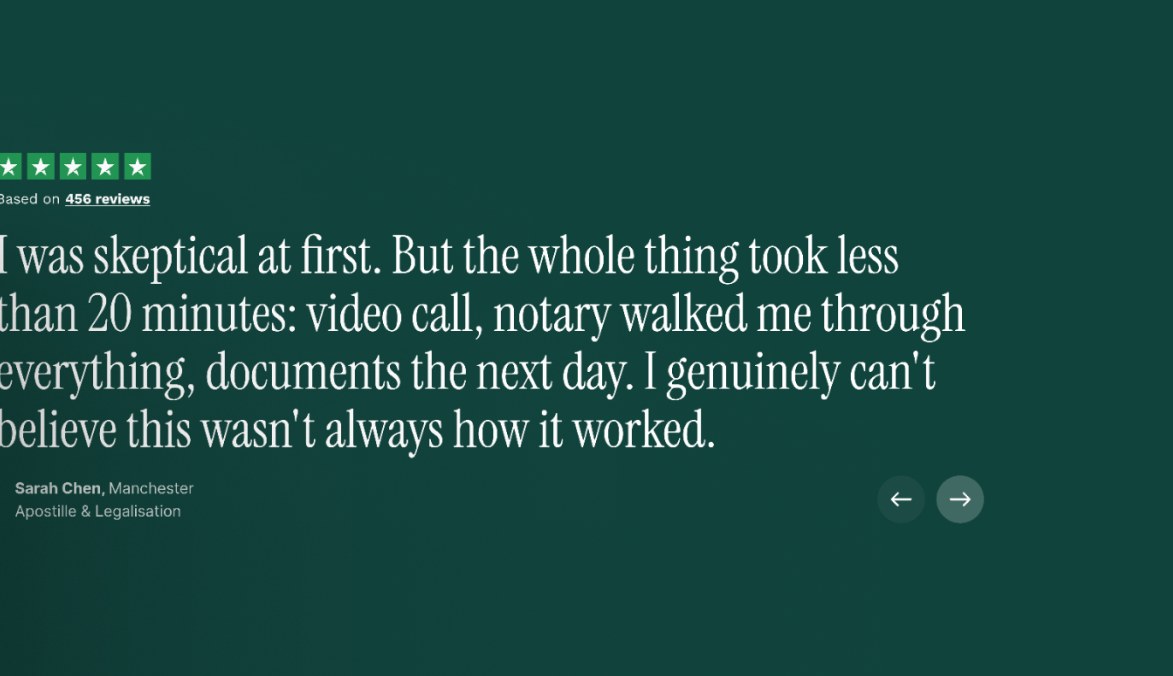 Five-star testimonial: the whole thing took less than 20 minutes