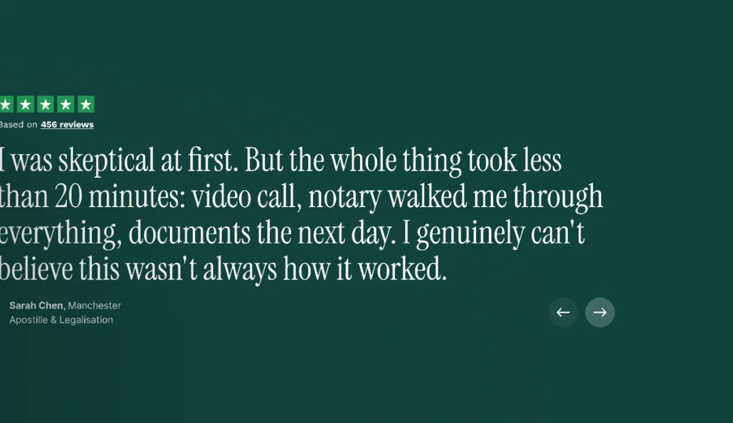 Five-star testimonial: the whole thing took less than 20 minutes